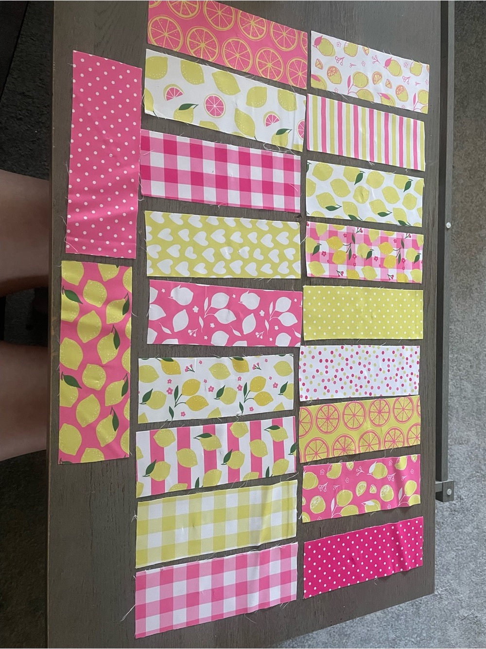 Pink & Yellow Lemon Print Fabric Bundle